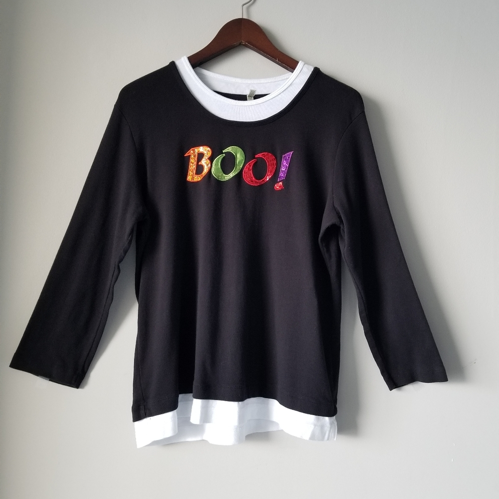 White Stag Black & White Cotton Halloween Shirt